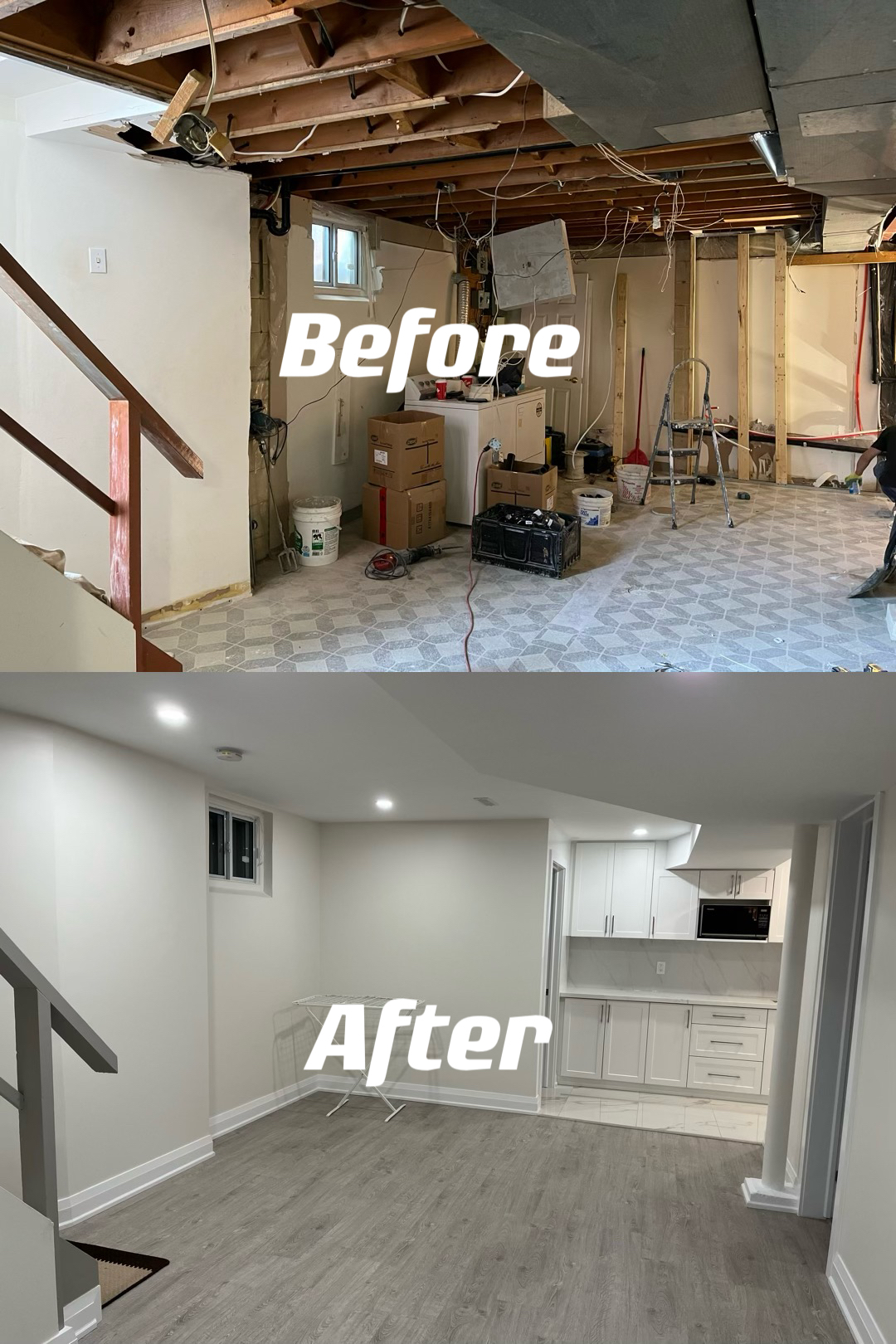 Finished basement renovation walkthrough